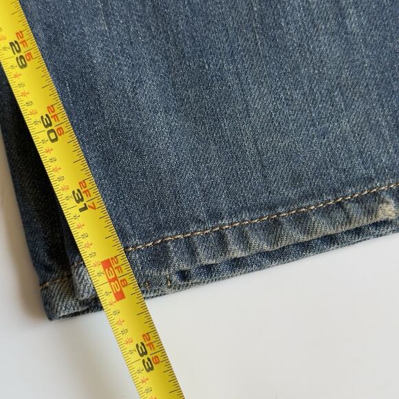 Vintage Diesel Zathan Jeans 0888A 33x32 Wide Bootcut Leg Aged Blue Only The Brav - Picture 12 of 12